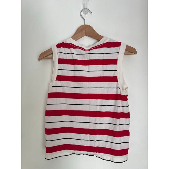 AllSaints Striped Sleeveless Tank Top in Red & White - Medium - Picture 5 of 7